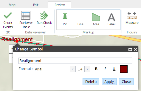 Adding a label using the markup tools Adding a label using the markup tools